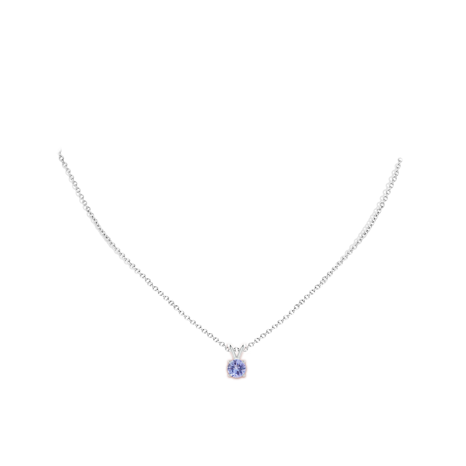 6mm A V-Bale Round Tanzanite Solitaire Pendant in P950 Platinum pen