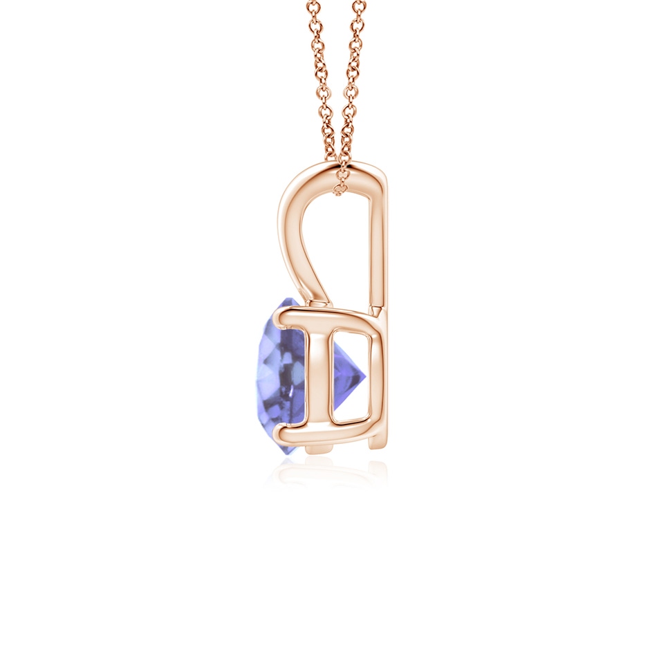 6mm A V-Bale Round Tanzanite Solitaire Pendant in Rose Gold side 199