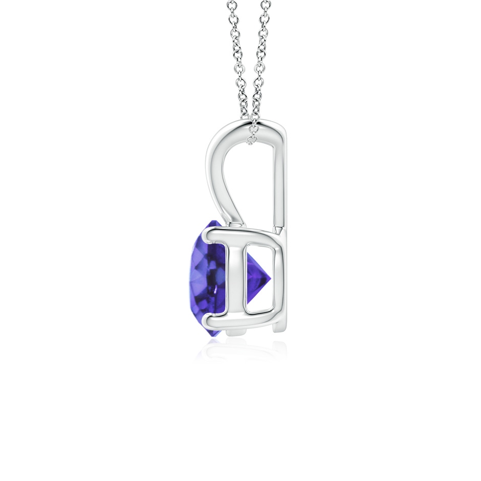 6mm AA V-Bale Round Tanzanite Solitaire Pendant in White Gold side 199