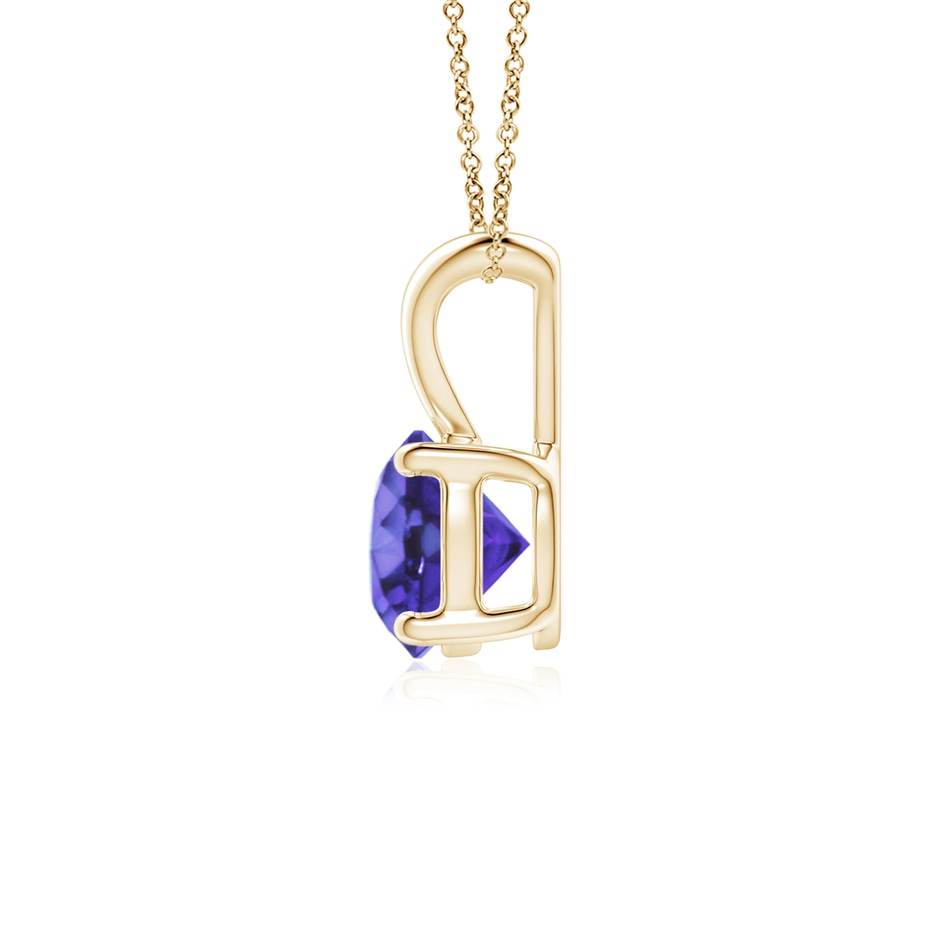 6mm AA V-Bale Round Tanzanite Solitaire Pendant in Yellow Gold side 199