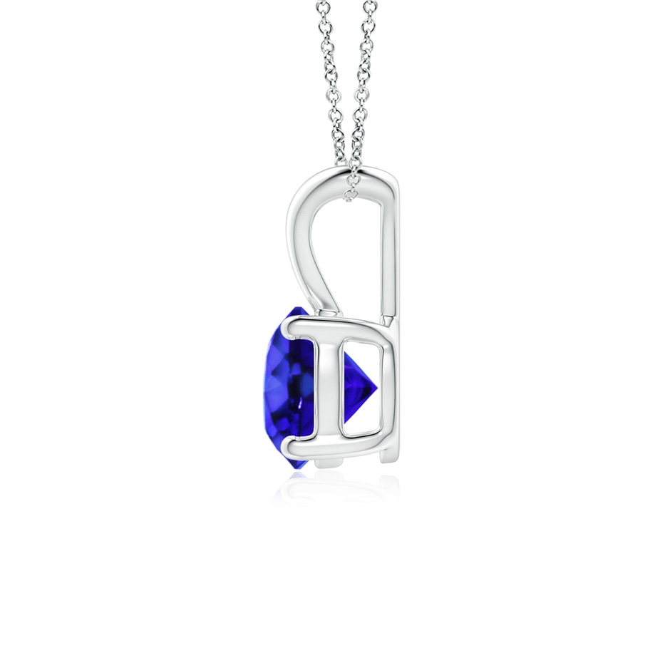 6mm AAA V-Bale Round Tanzanite Solitaire Pendant in S999 Silver side 199