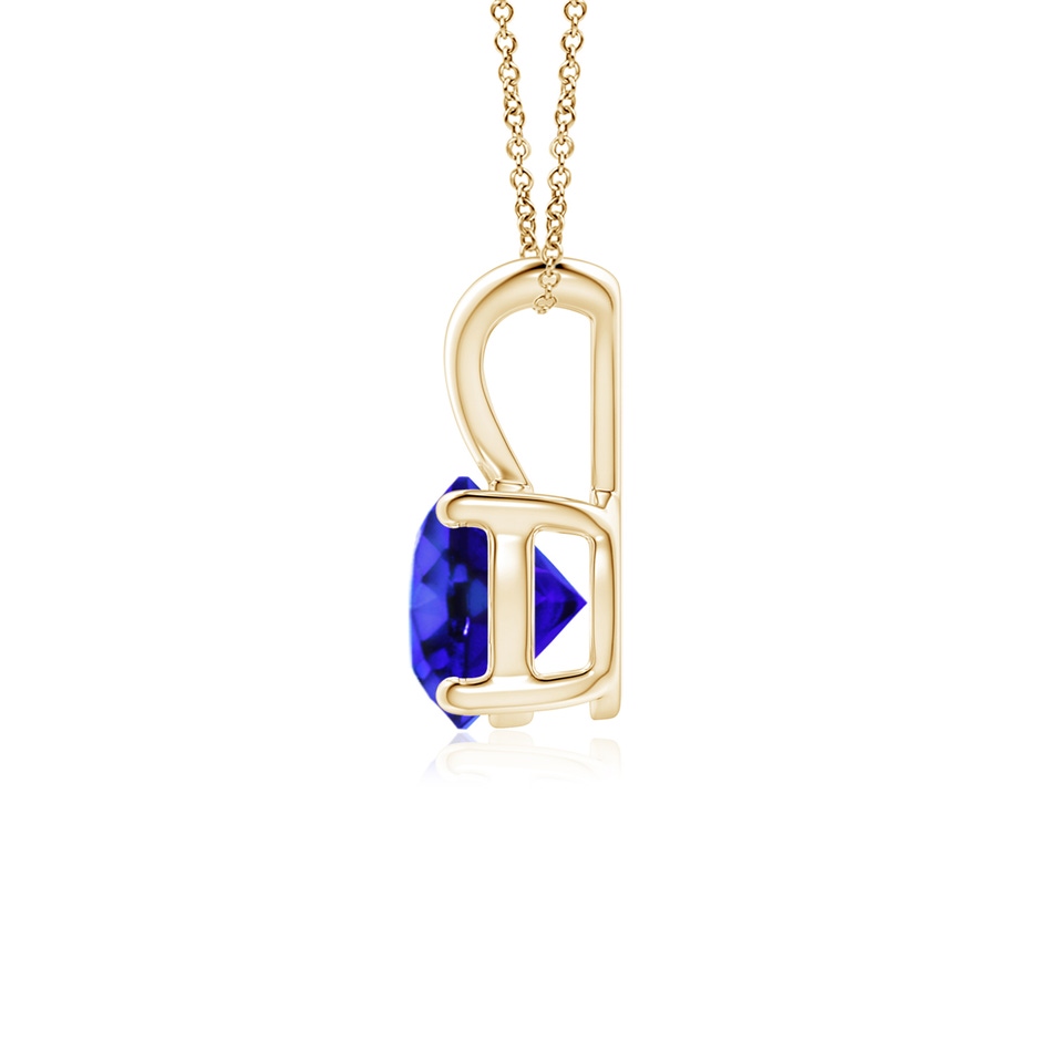 6mm AAA V-Bale Round Tanzanite Solitaire Pendant in Yellow Gold side 199