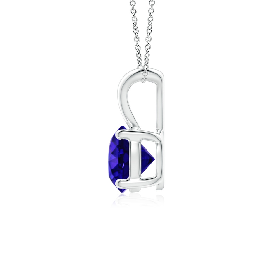 6mm AAAA V-Bale Round Tanzanite Solitaire Pendant in 18K White Gold side 199