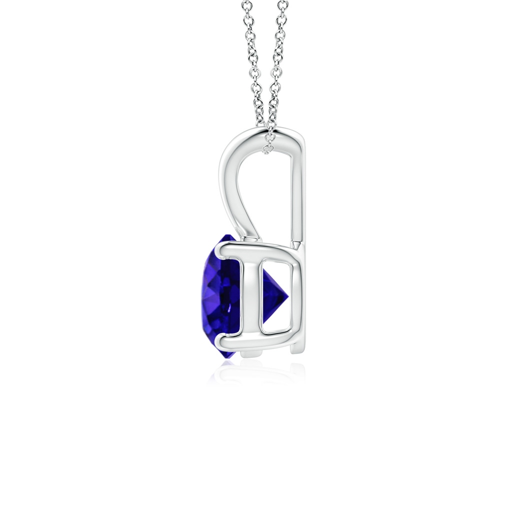 6mm AAAA V-Bale Round Tanzanite Solitaire Pendant in S999 Silver - side 199