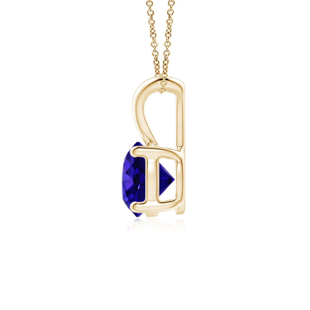 6mm AAAA V-Bale Round Tanzanite Solitaire Pendant in Yellow Gold - side 199