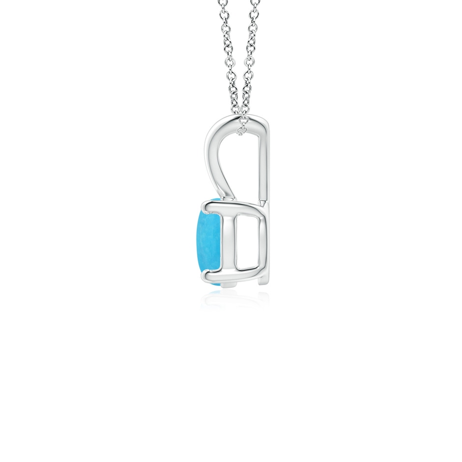 5mm A V-Bale Round Turquoise Solitaire Pendant in S999 Silver side 199