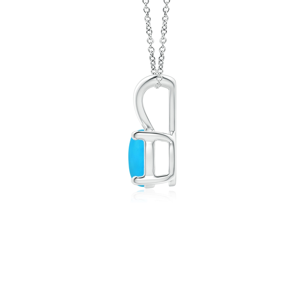 5mm AAAA V-Bale Round Turquoise Solitaire Pendant in S999 Silver - side 199