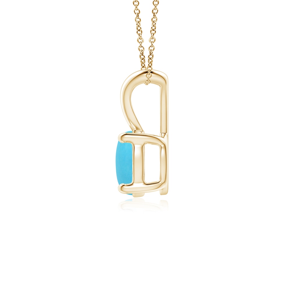 6mm AA V-Bale Round Turquoise Solitaire Pendant in Yellow Gold side 199