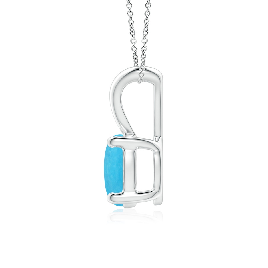 7mm A V-Bale Round Turquoise Solitaire Pendant in White Gold side 199