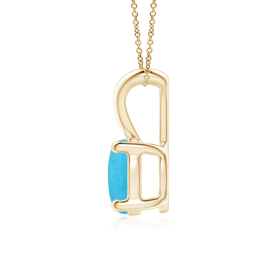 7mm A V-Bale Round Turquoise Solitaire Pendant in Yellow Gold side 199