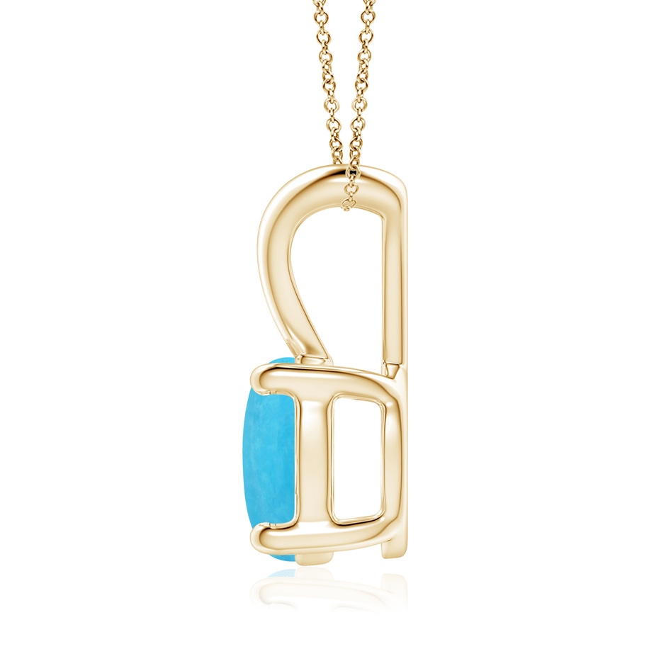 8mm A V-Bale Round Turquoise Solitaire Pendant in Yellow Gold side 199
