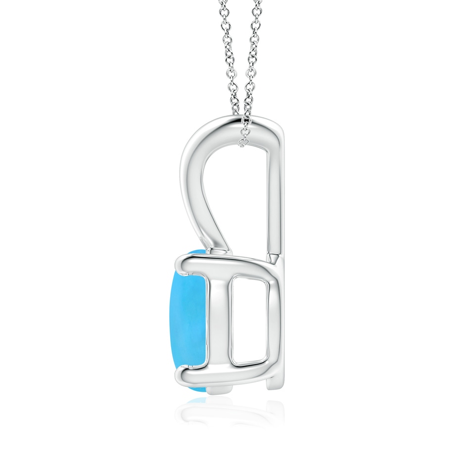 8mm AAA V-Bale Round Turquoise Solitaire Pendant in S999 Silver side 199