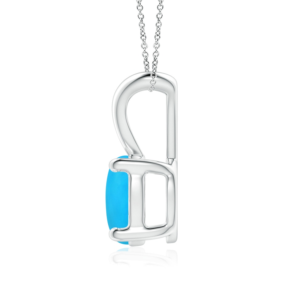 8mm AAAA V-Bale Round Turquoise Solitaire Pendant in White Gold side 199