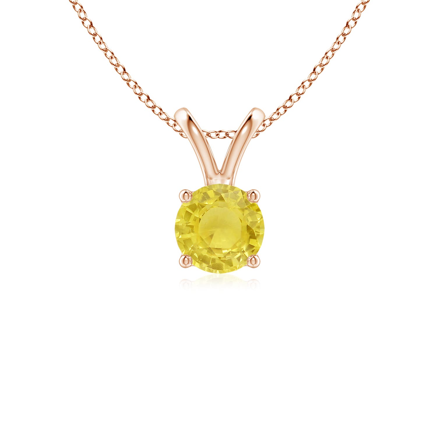 A - Yellow Sapphire / 0.53 CT / 14 KT Rose Gold