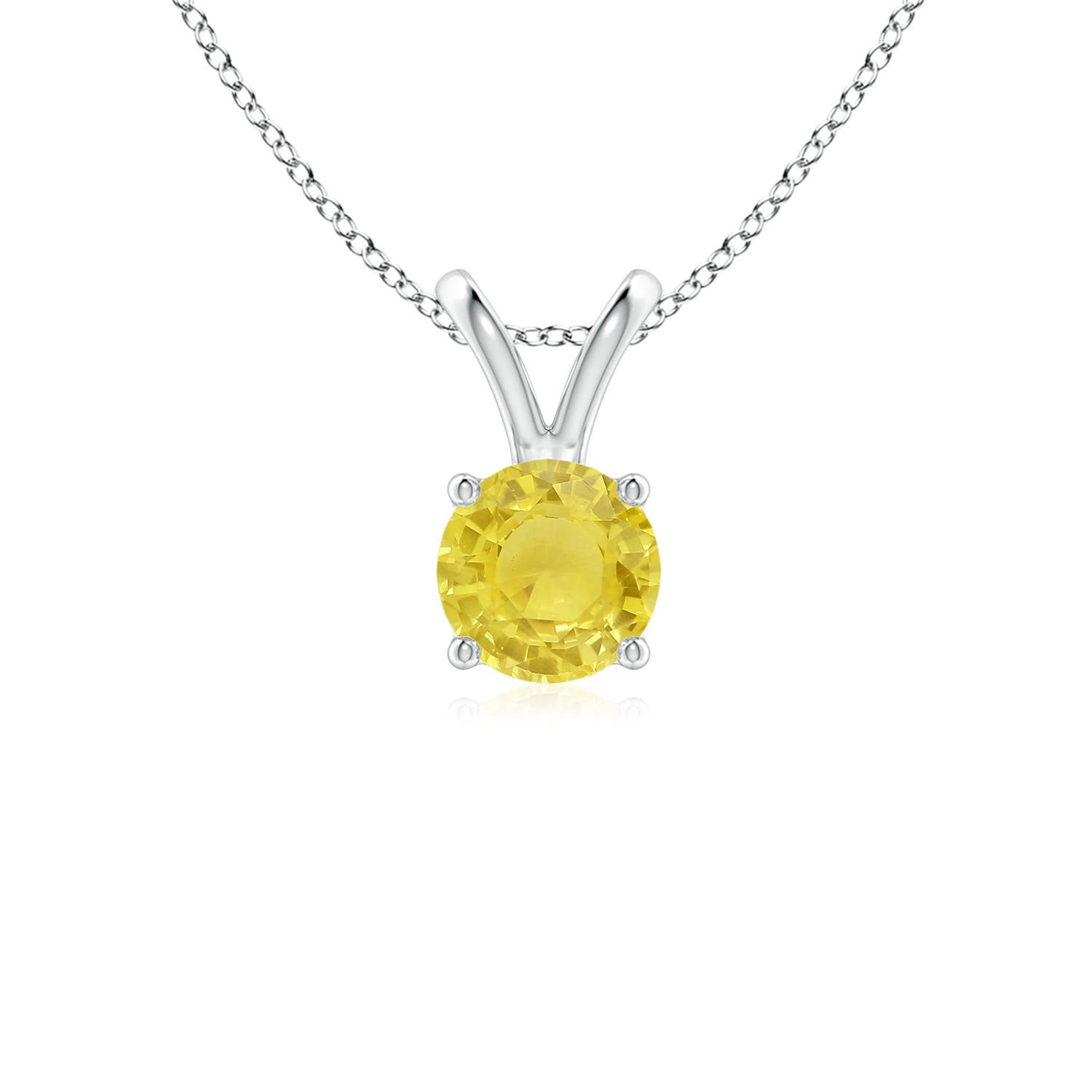 A - Yellow Sapphire / 0.53 CT / 14 KT White Gold