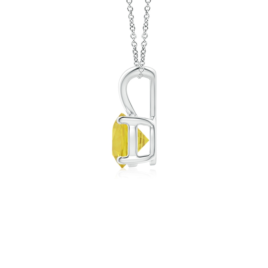 5mm AA V-Bale Round Yellow Sapphire Solitaire Pendant in P950 Platinum side 1