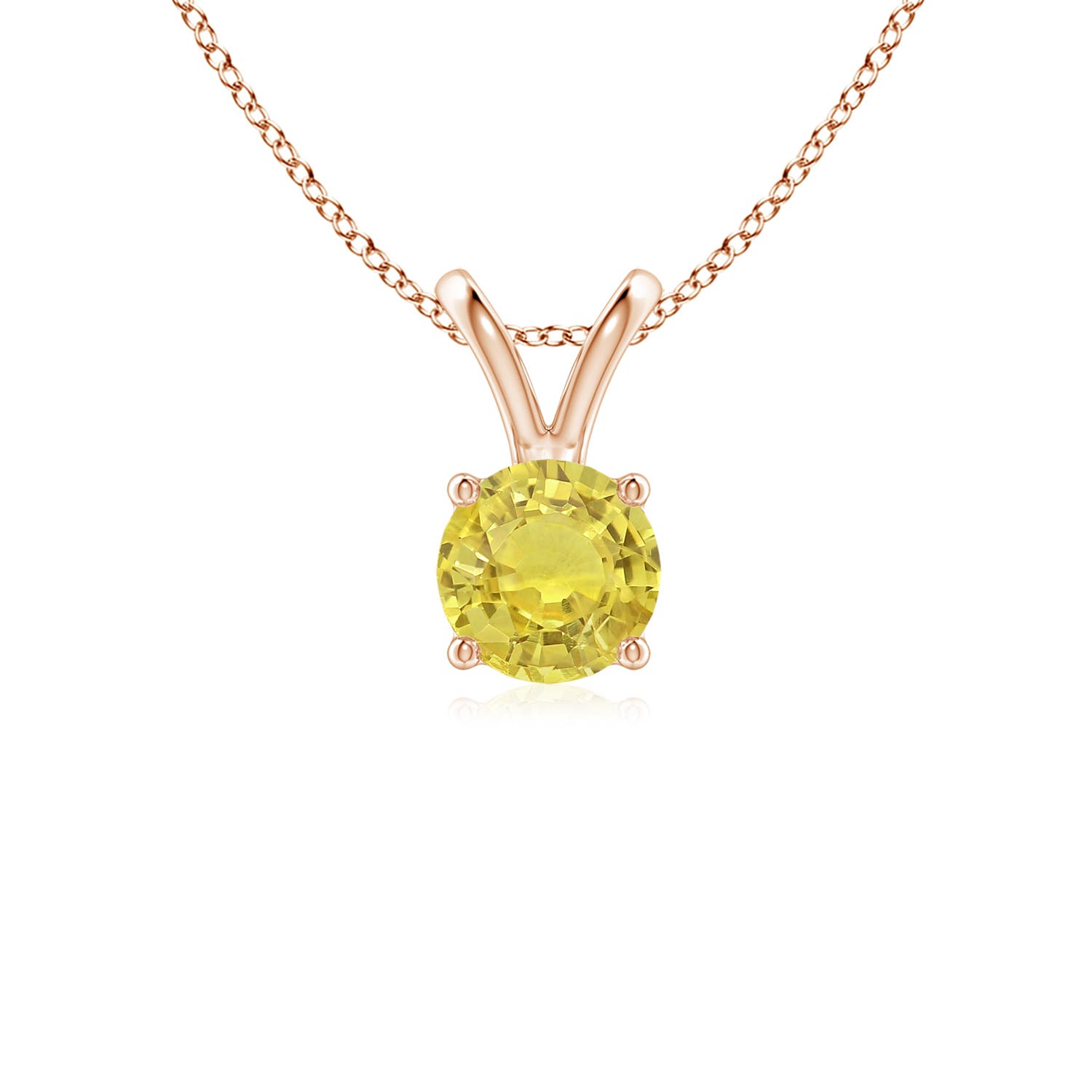 AA - Yellow Sapphire / 0.53 CT / 14 KT Rose Gold