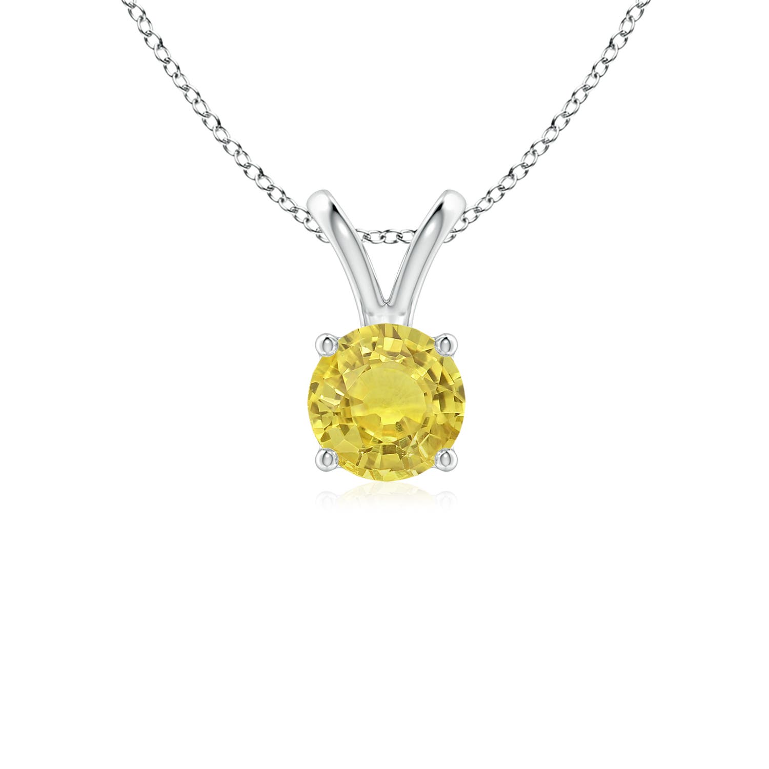 AA - Yellow Sapphire / 0.53 CT / 14 KT White Gold