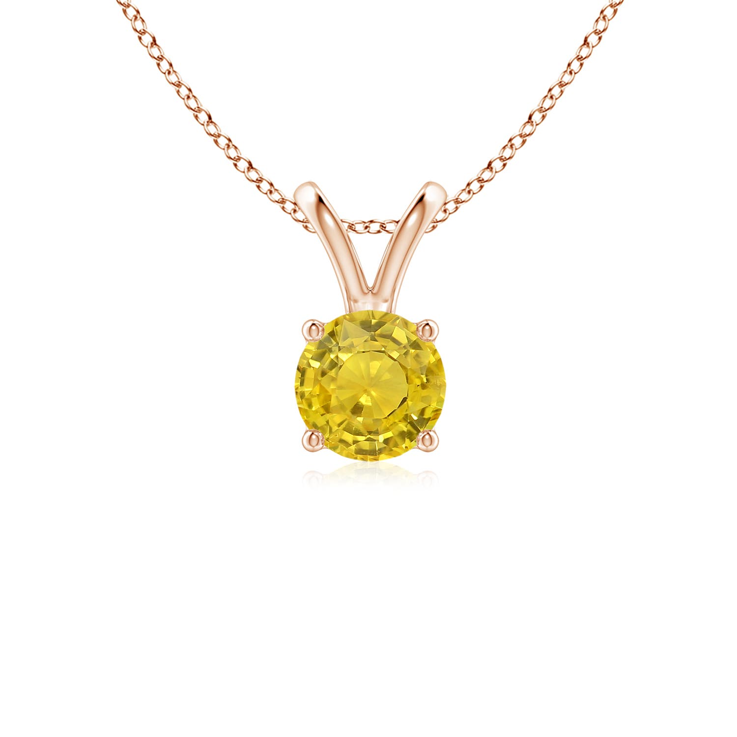 AAA - Yellow Sapphire / 0.53 CT / 14 KT Rose Gold