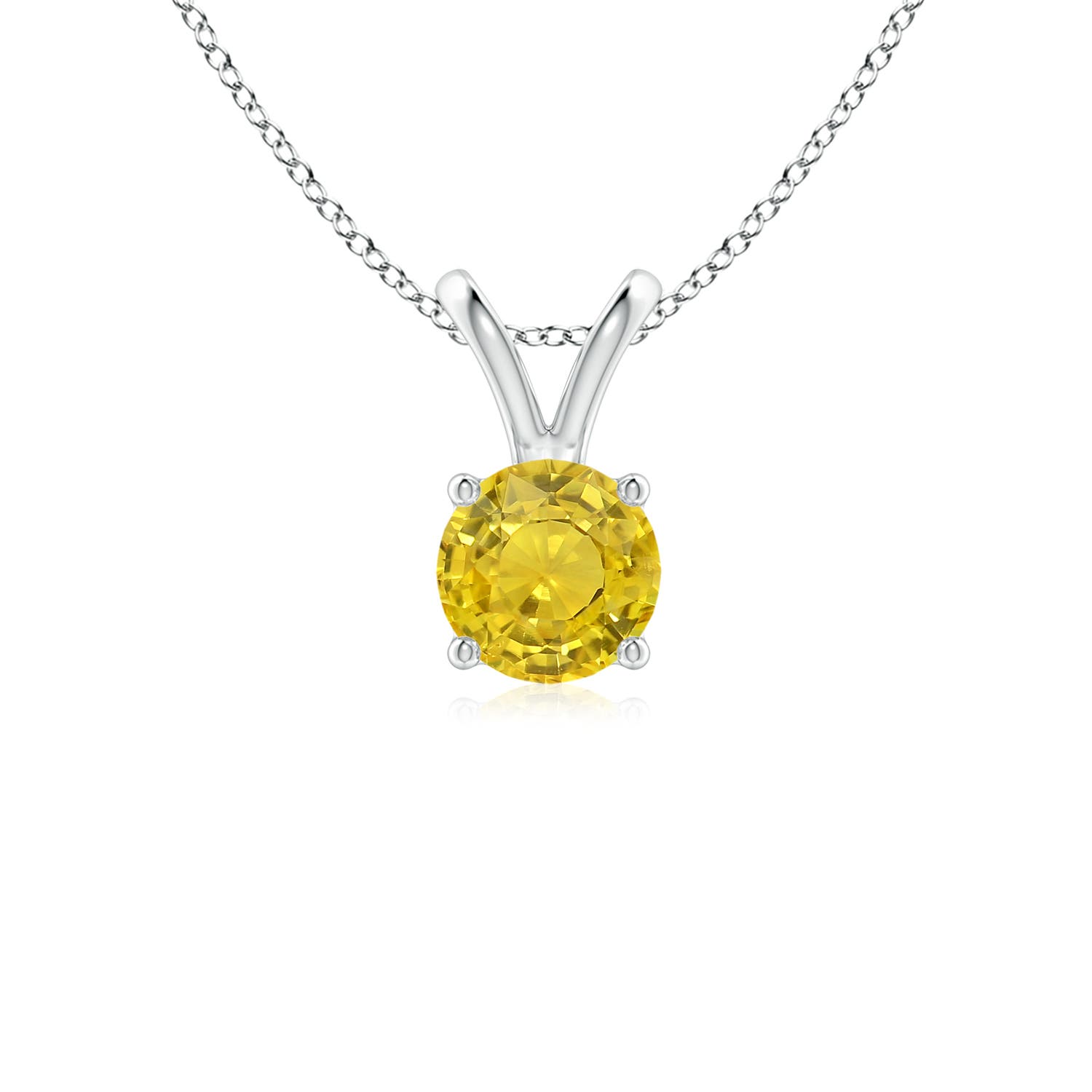 AAA - Yellow Sapphire / 0.53 CT / 14 KT White Gold