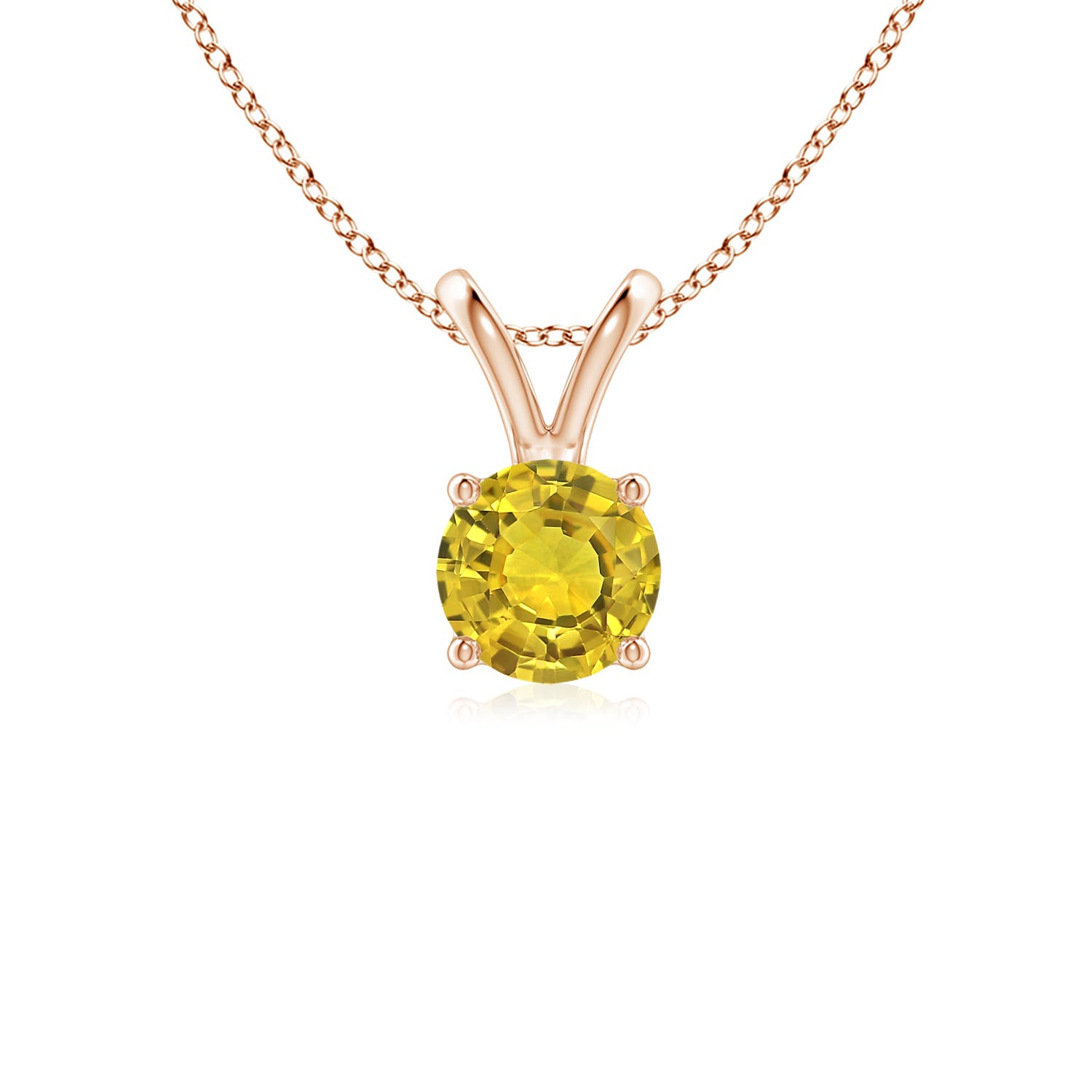 AAAA - Yellow Sapphire / 0.53 CT / 14 KT Rose Gold