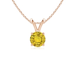 Solitaire Rose Gold Yellow Sapphire Necklaces & Pendants