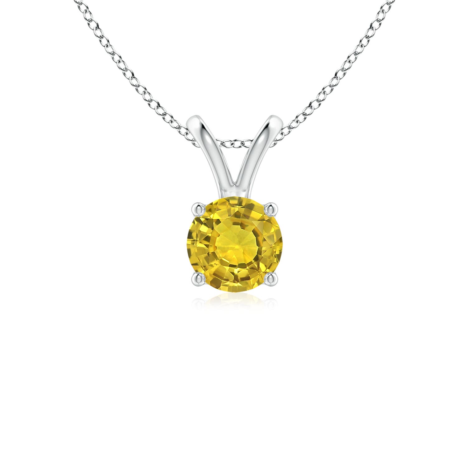 AAAA - Yellow Sapphire / 0.53 CT / 14 KT White Gold