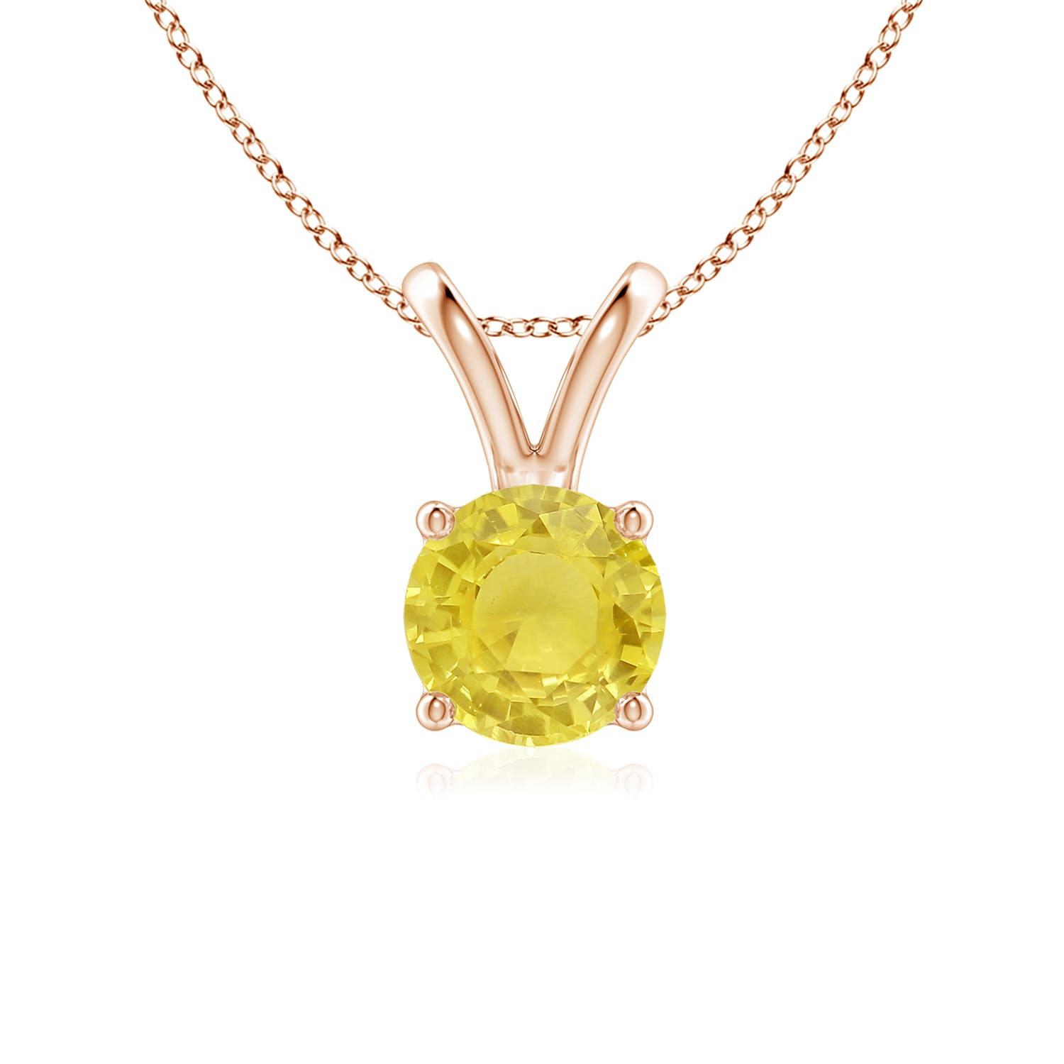 A - Yellow Sapphire / 1 CT / 14 KT Rose Gold