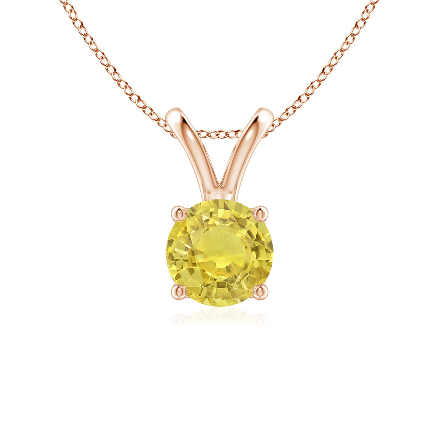 AA - Yellow Sapphire / 1 CT / 14 KT Rose Gold