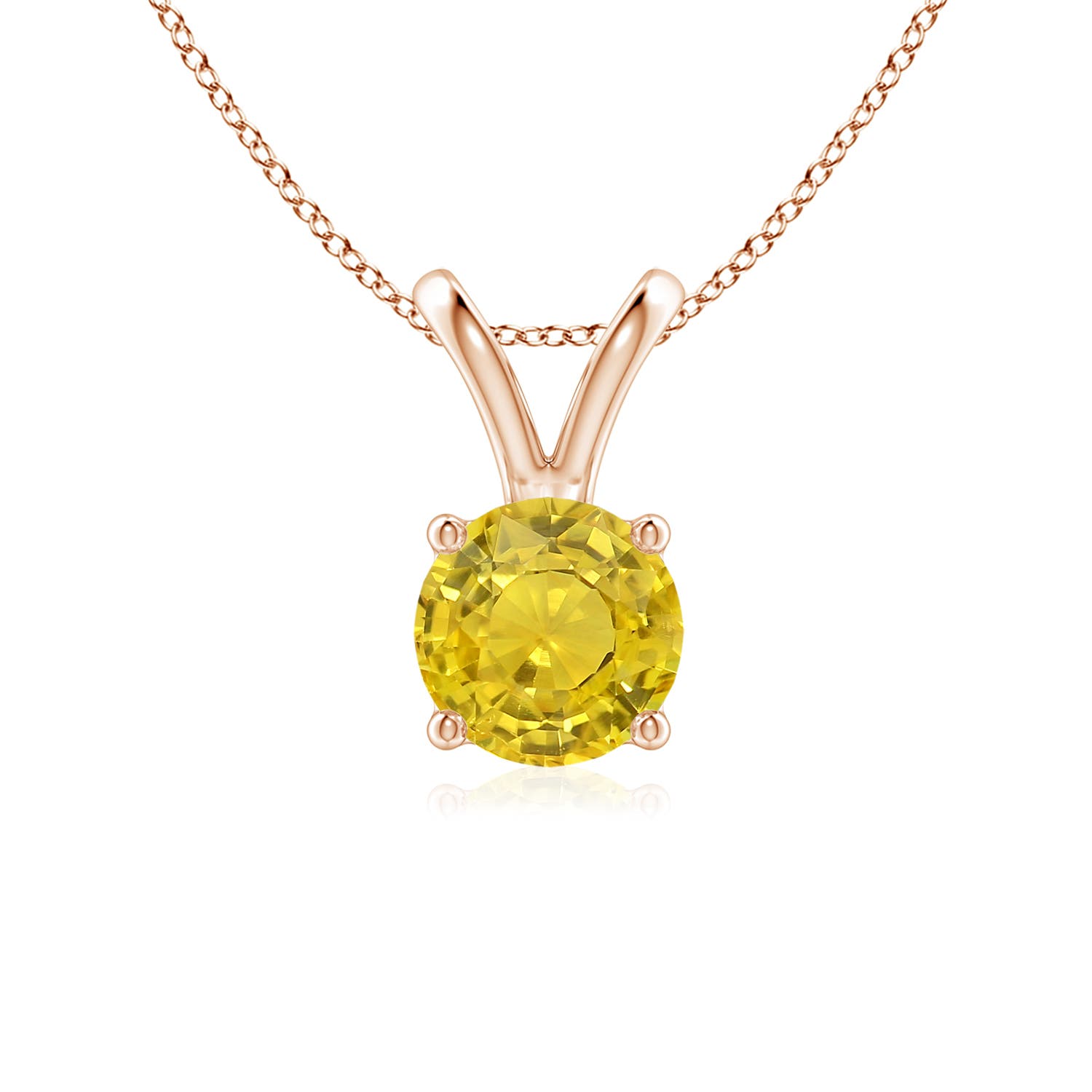 AAA - Yellow Sapphire / 1 CT / 14 KT Rose Gold