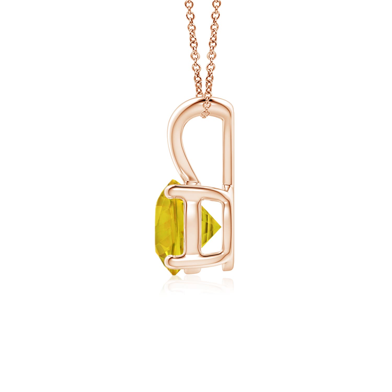 AAAA - Yellow Sapphire / 1 CT / 14 KT Rose Gold