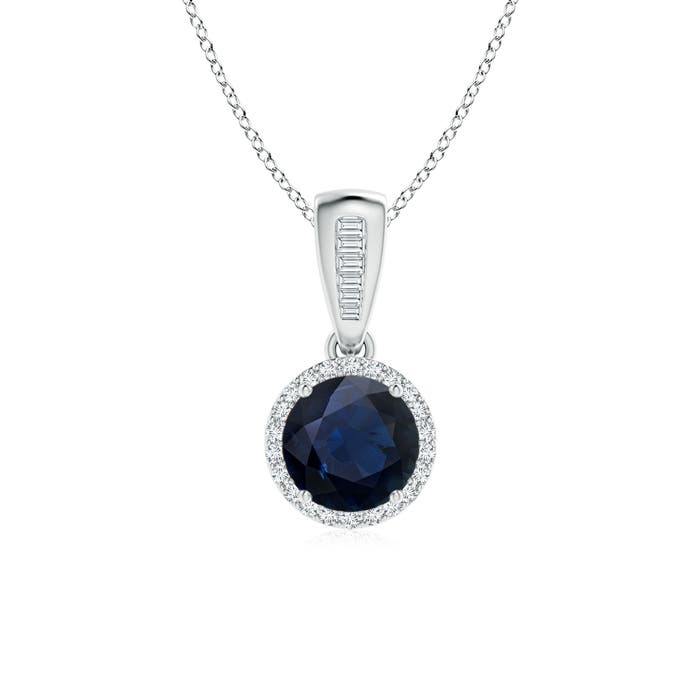 A - Blue Sapphire / 1.1 CT / 14 KT White Gold