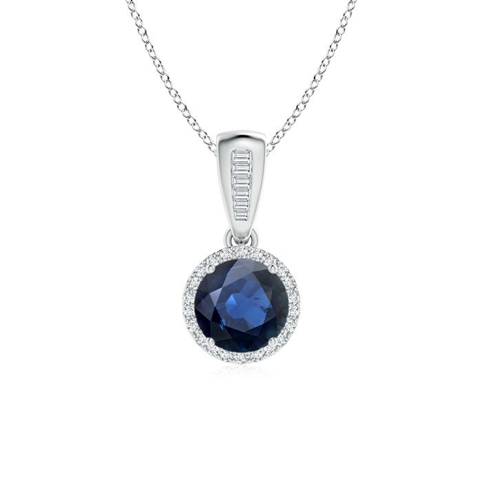 AA - Blue Sapphire / 1.1 CT / 14 KT White Gold