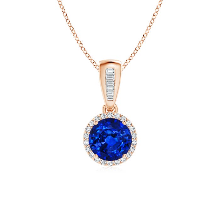 AAAA - Blue Sapphire / 1.1 CT / 14 KT Rose Gold