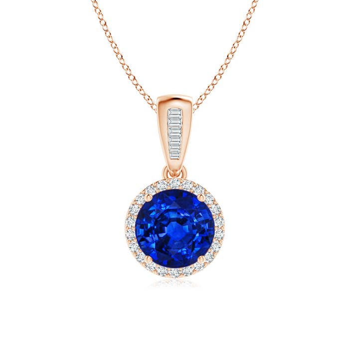 AAAA - Blue Sapphire / 1.74 CT / 14 KT Rose Gold