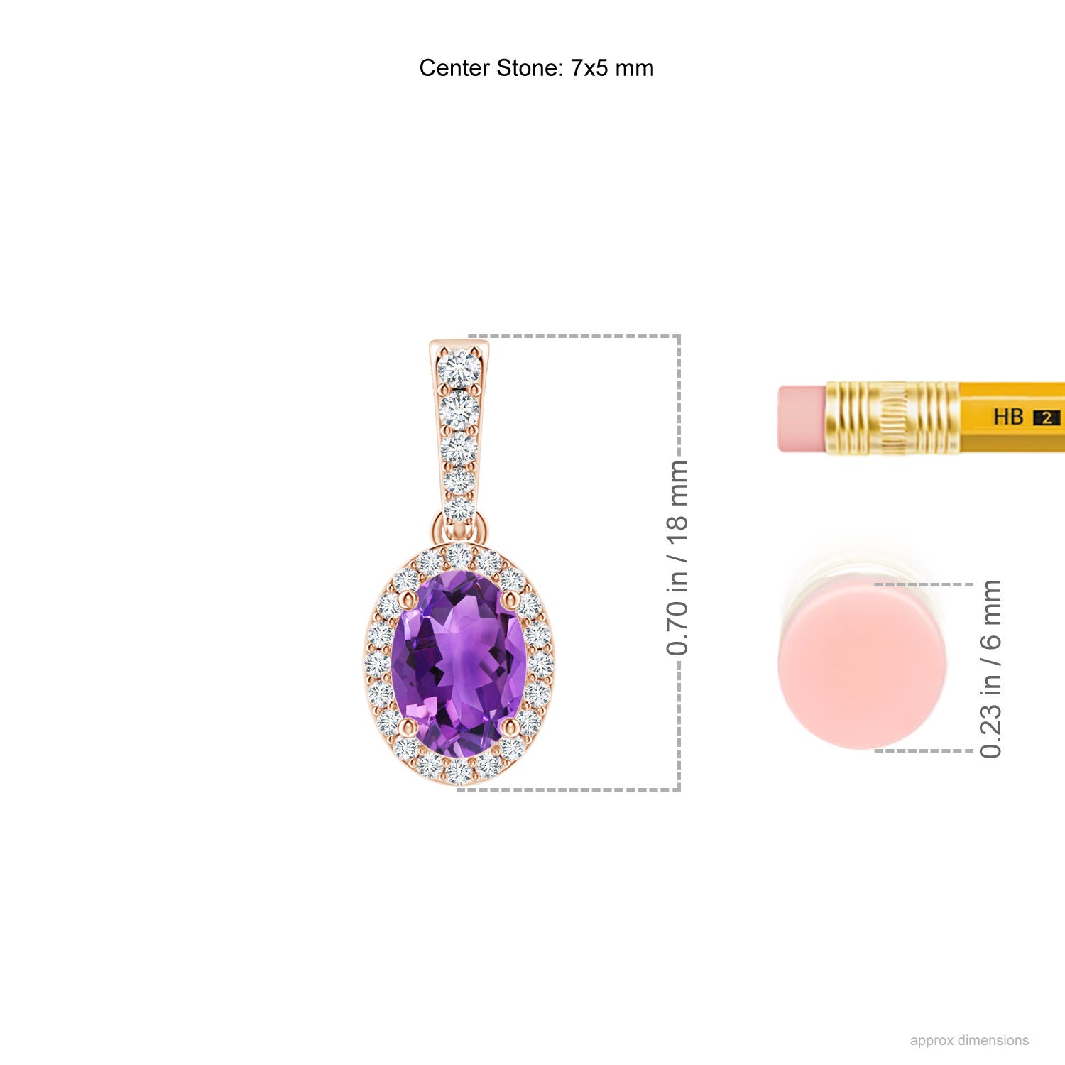 AAA - Amethyst / 0.84 CT / 14 KT Rose Gold