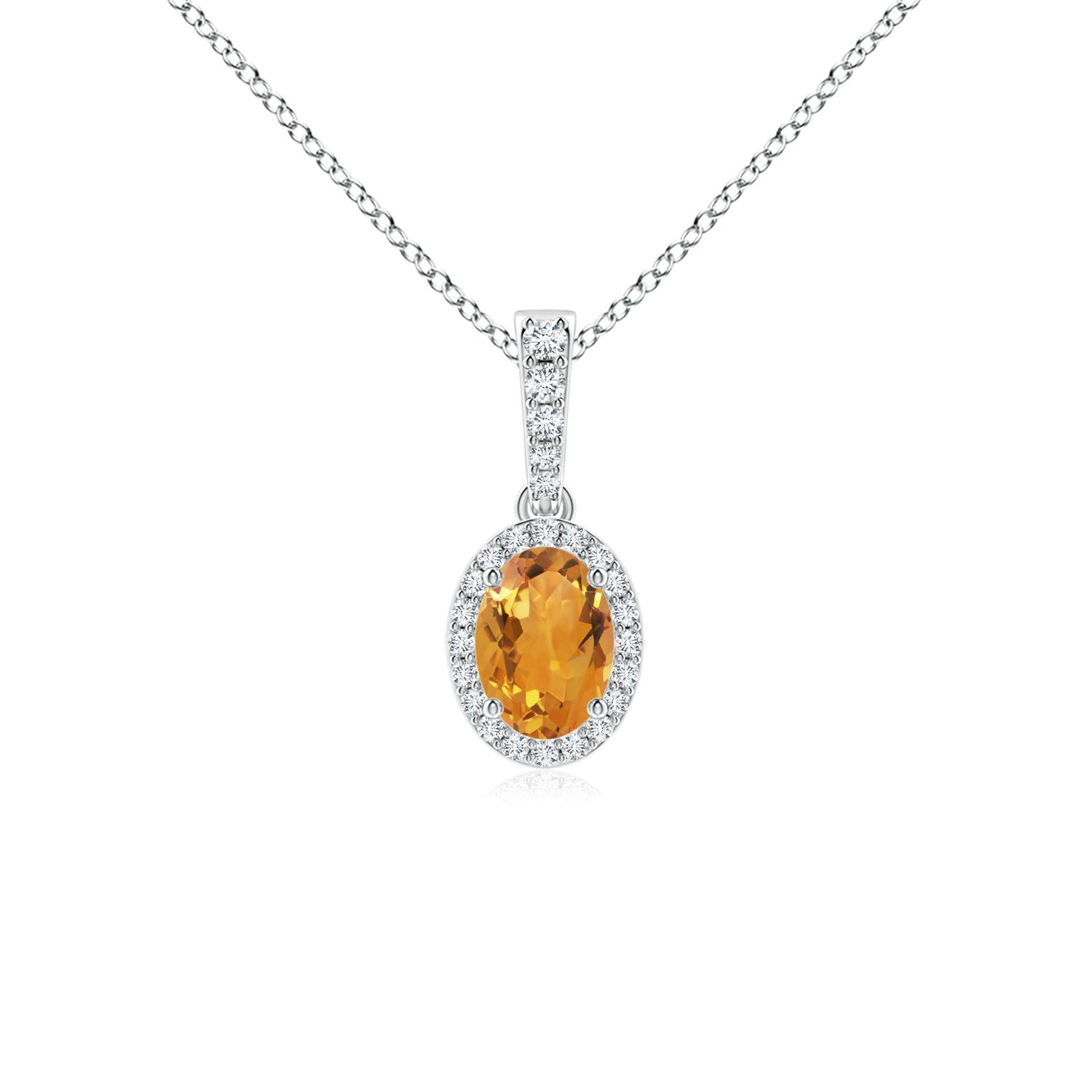 AA - Citrine / 0.89 CT / 14 KT White Gold