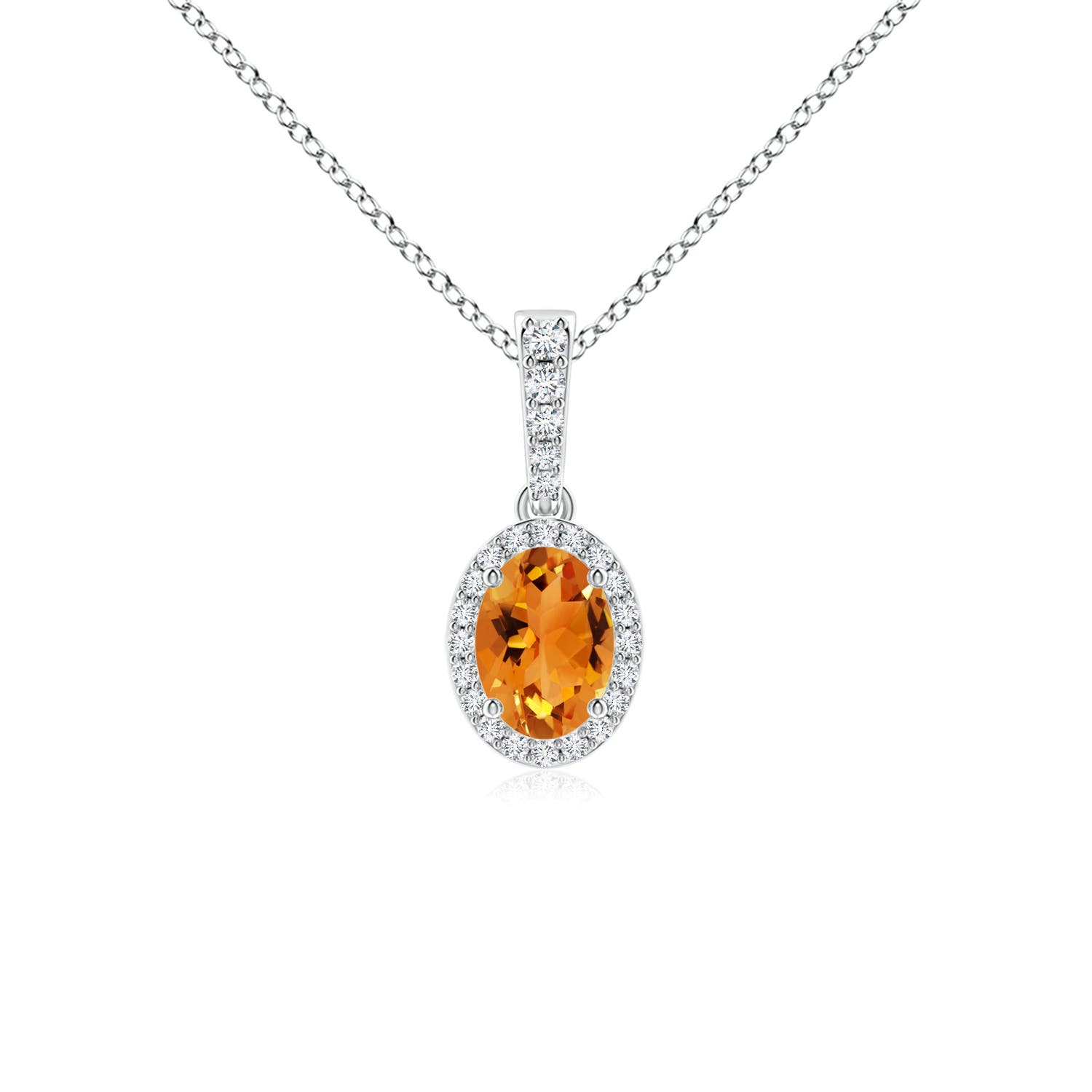 AAA - Citrine / 0.89 CT / 14 KT White Gold