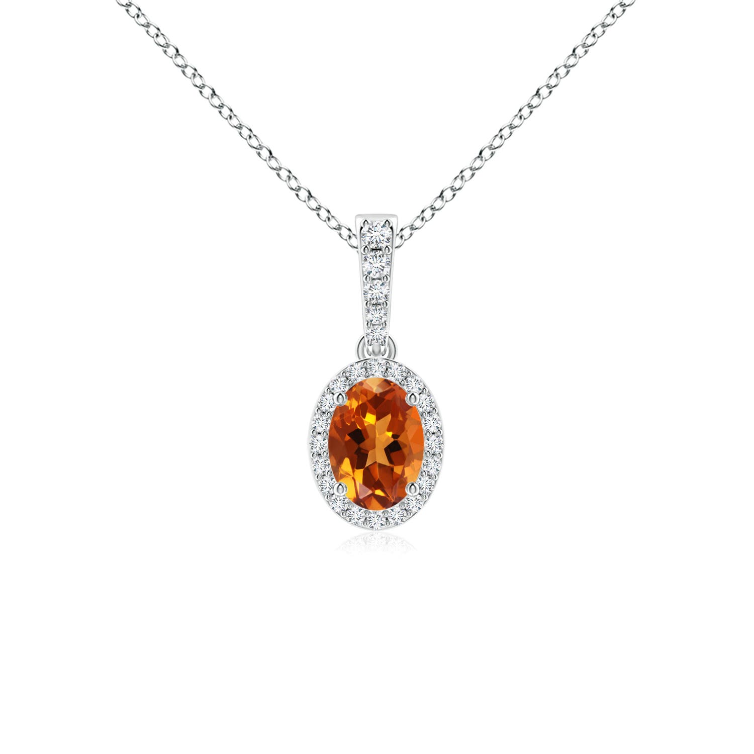 AAAA - Citrine / 0.89 CT / 14 KT White Gold