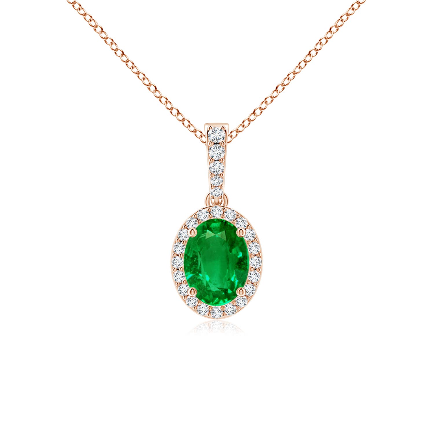 Premium - Lab-Grown Emerald / 1.29 CT / 14 KT Rose Gold