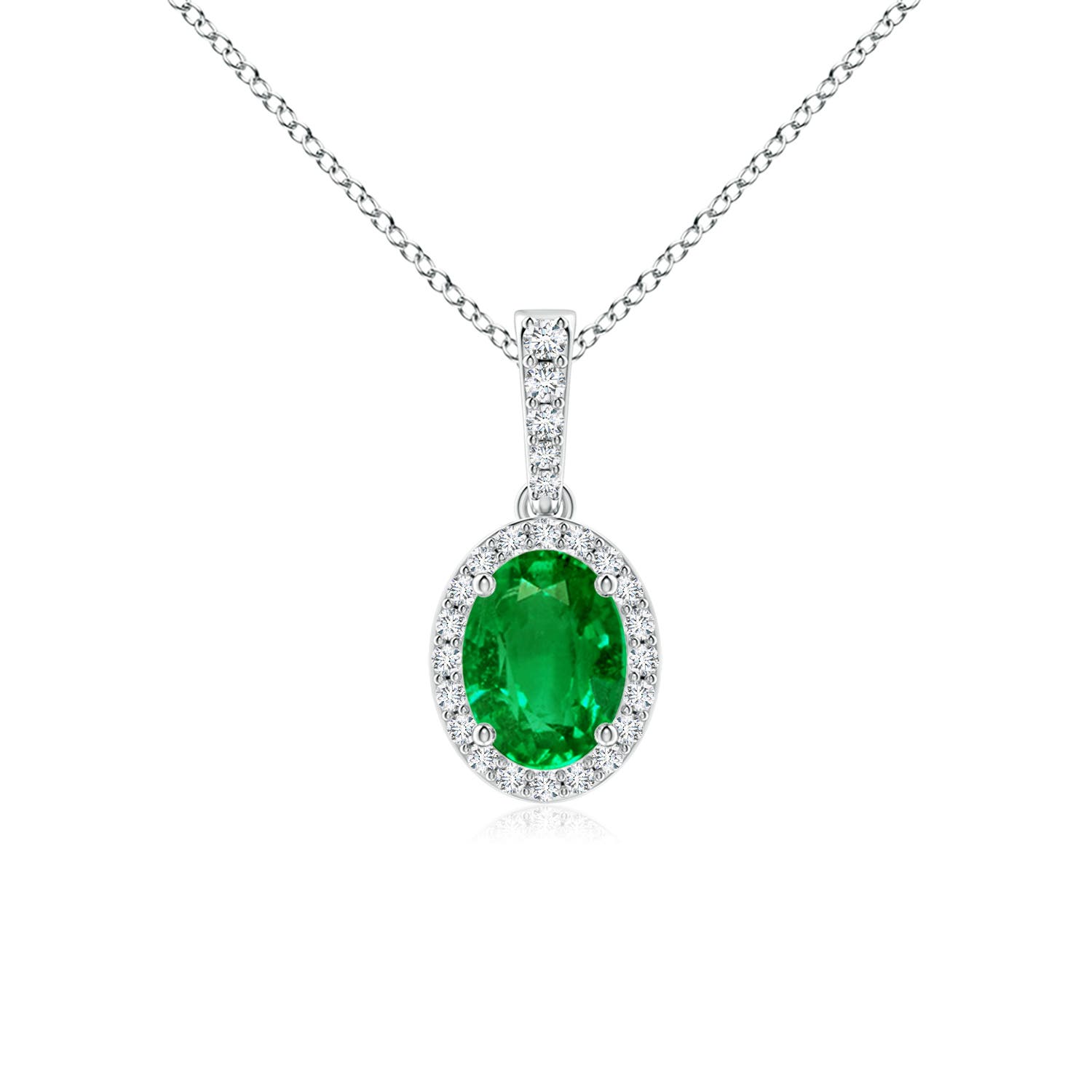 Premium - Lab-Grown Emerald / 1.29 CT / 14 KT White Gold