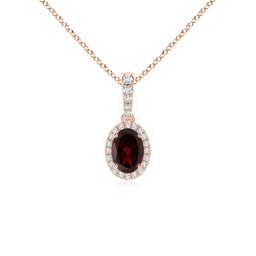 Oval Garnet Halo Necklaces & Pendants