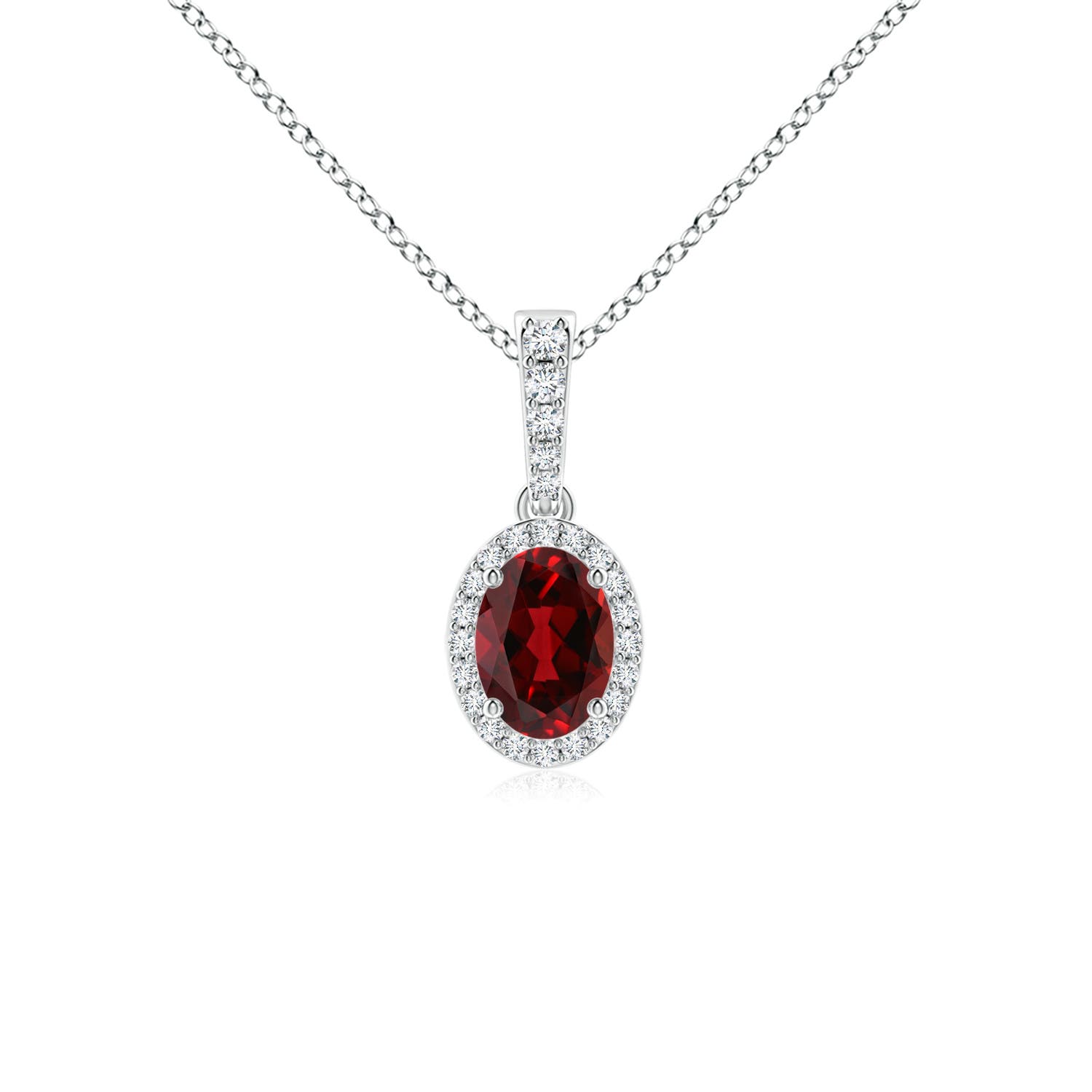 AAAA - Garnet / 1.04 CT / 14 KT White Gold