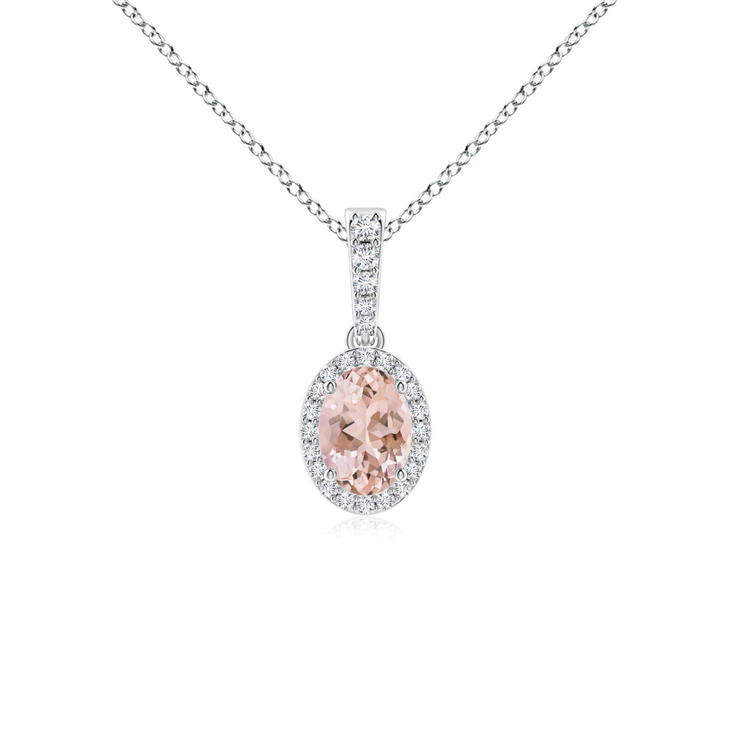 AAAA - Morganite / 0.84 CT / 14 KT White Gold