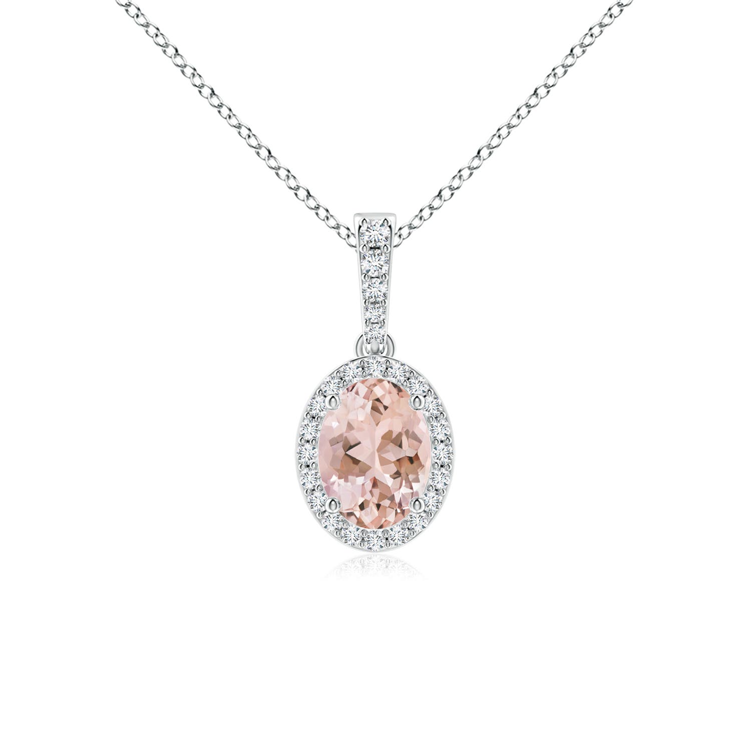 AAAA - Morganite / 1.29 CT / 14 KT White Gold