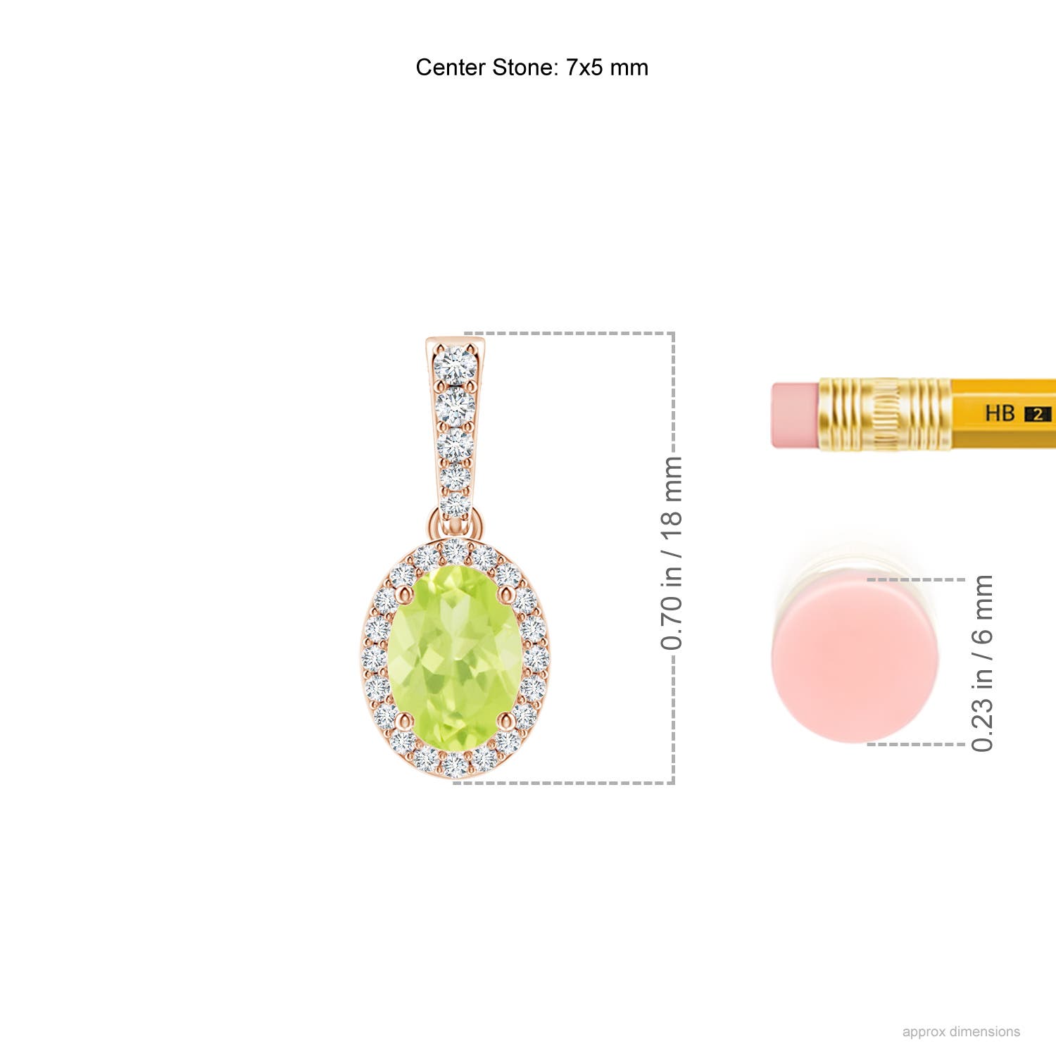 A - Peridot / 0.99 CT / 14 KT Rose Gold