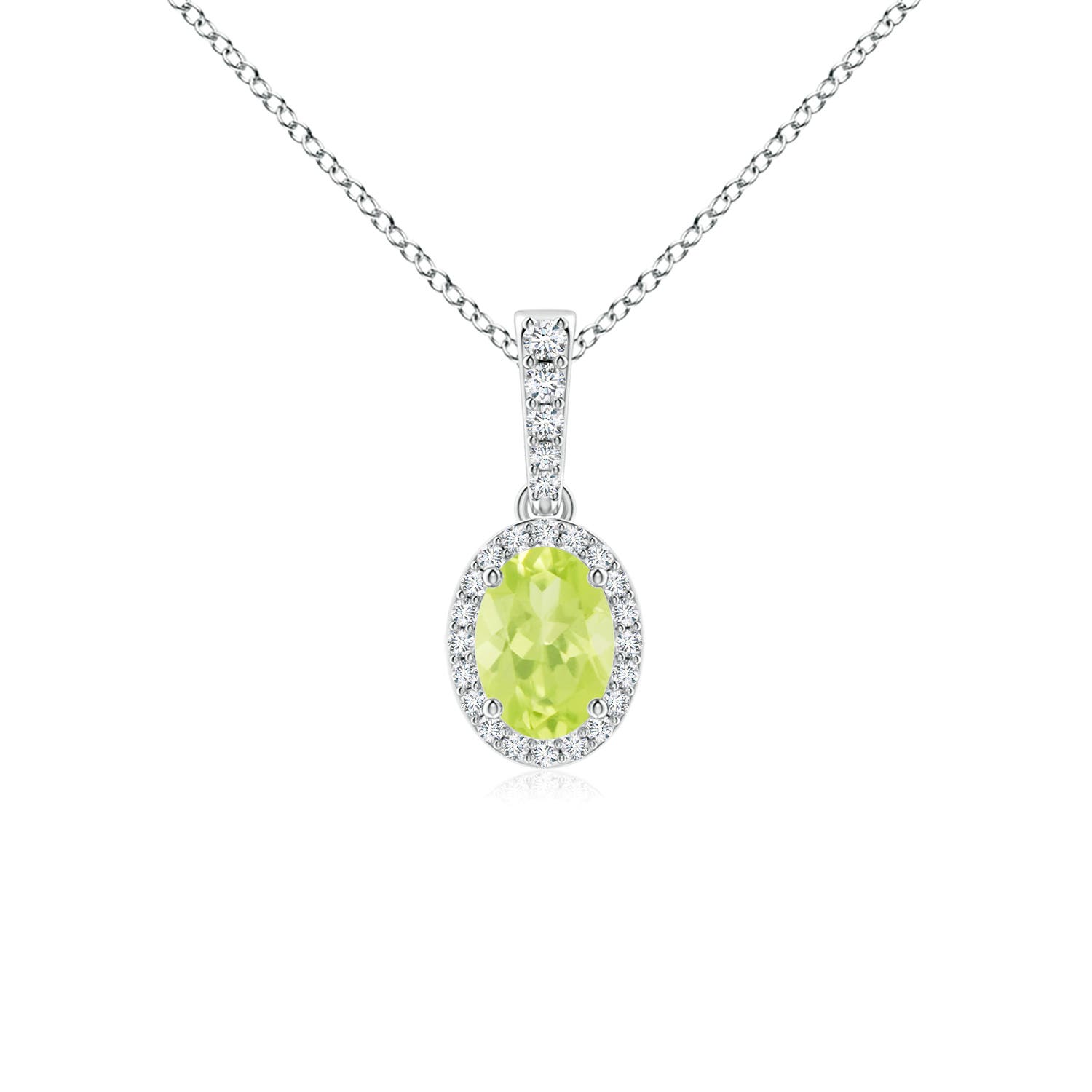 A - Peridot / 0.99 CT / 14 KT White Gold