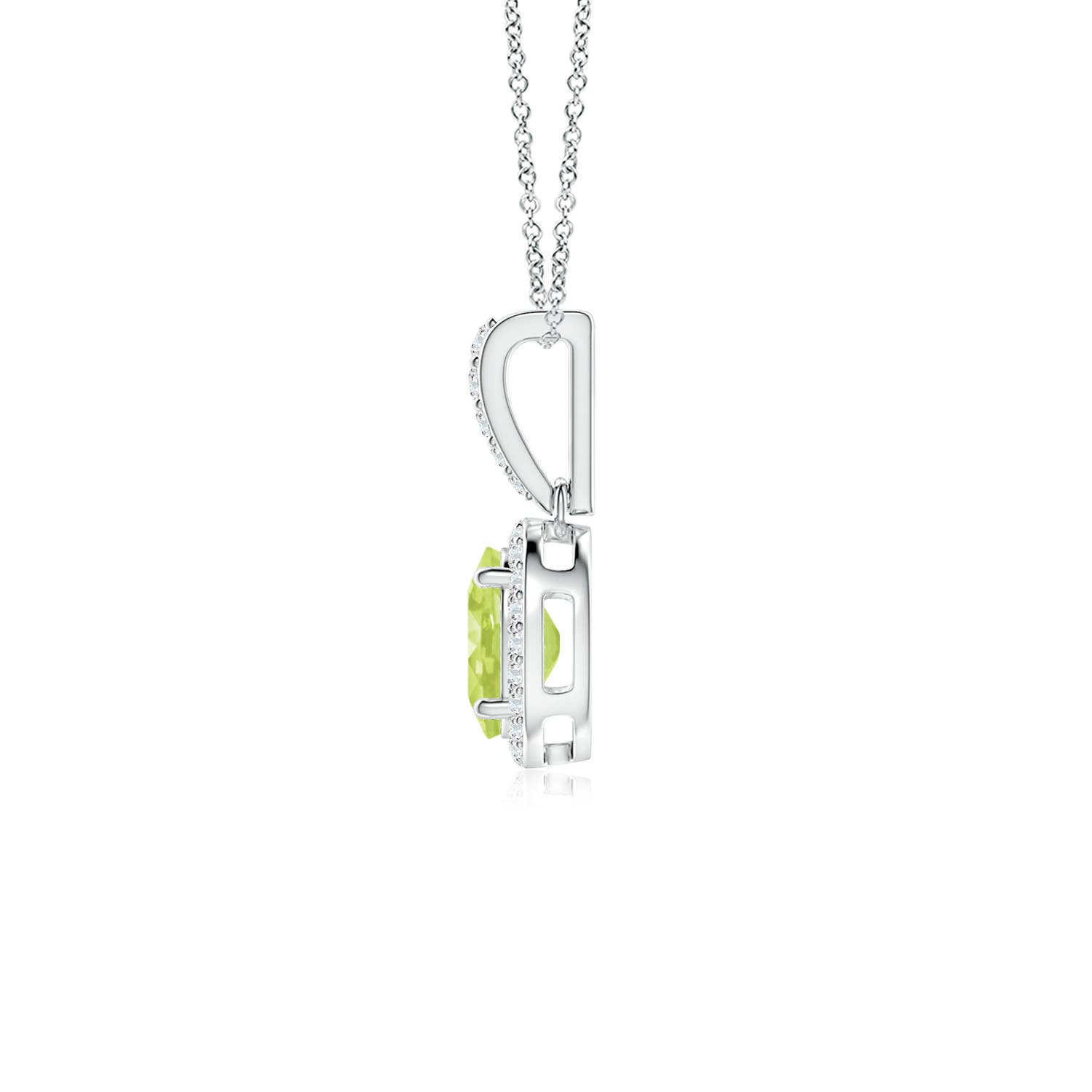 A - Peridot / 0.99 CT / 14 KT White Gold