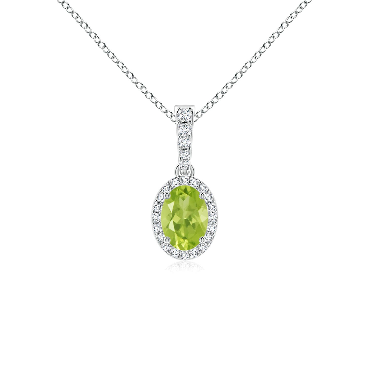 AA - Peridot / 0.99 CT / 14 KT White Gold