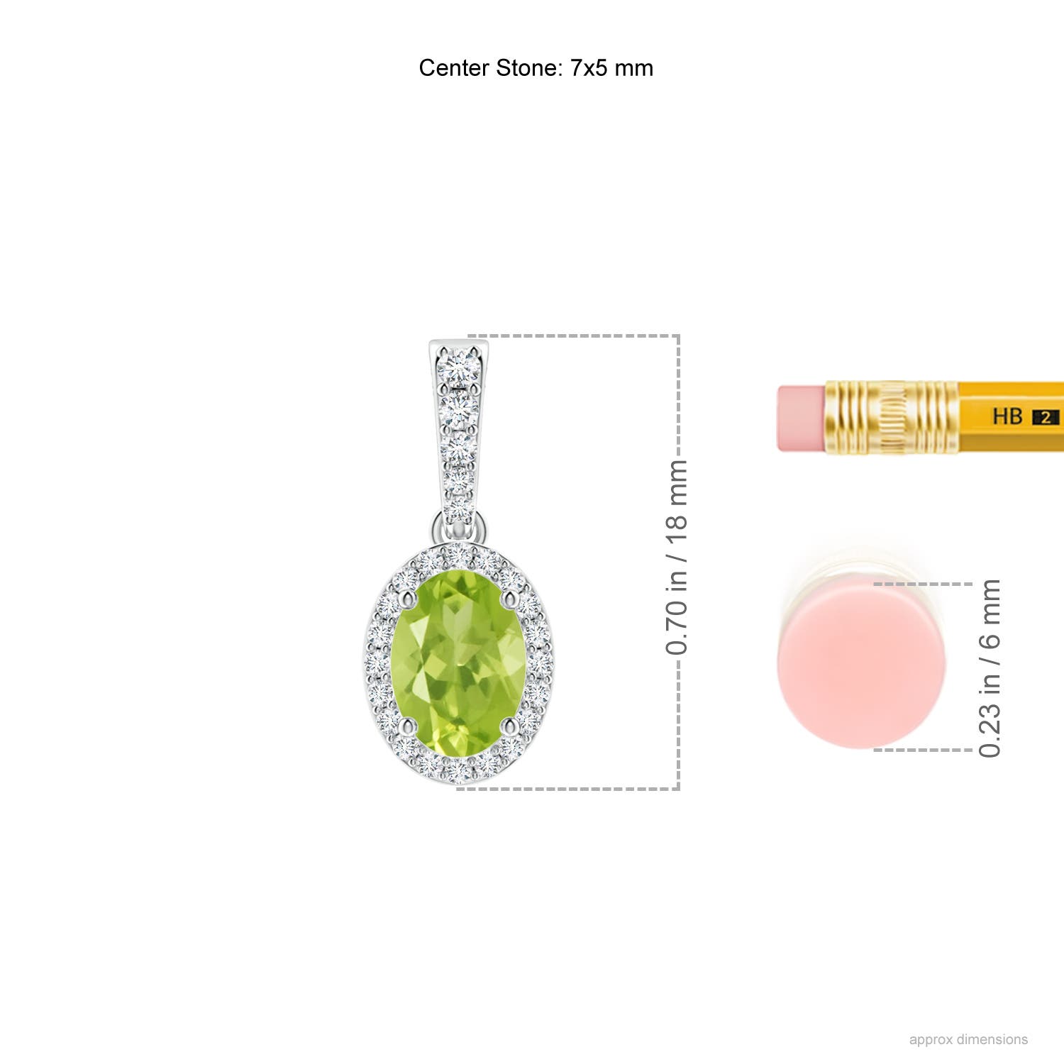 AA - Peridot / 0.99 CT / 14 KT White Gold